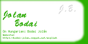 jolan bodai business card