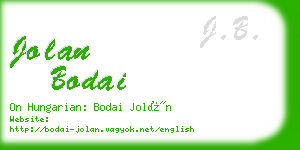 jolan bodai business card